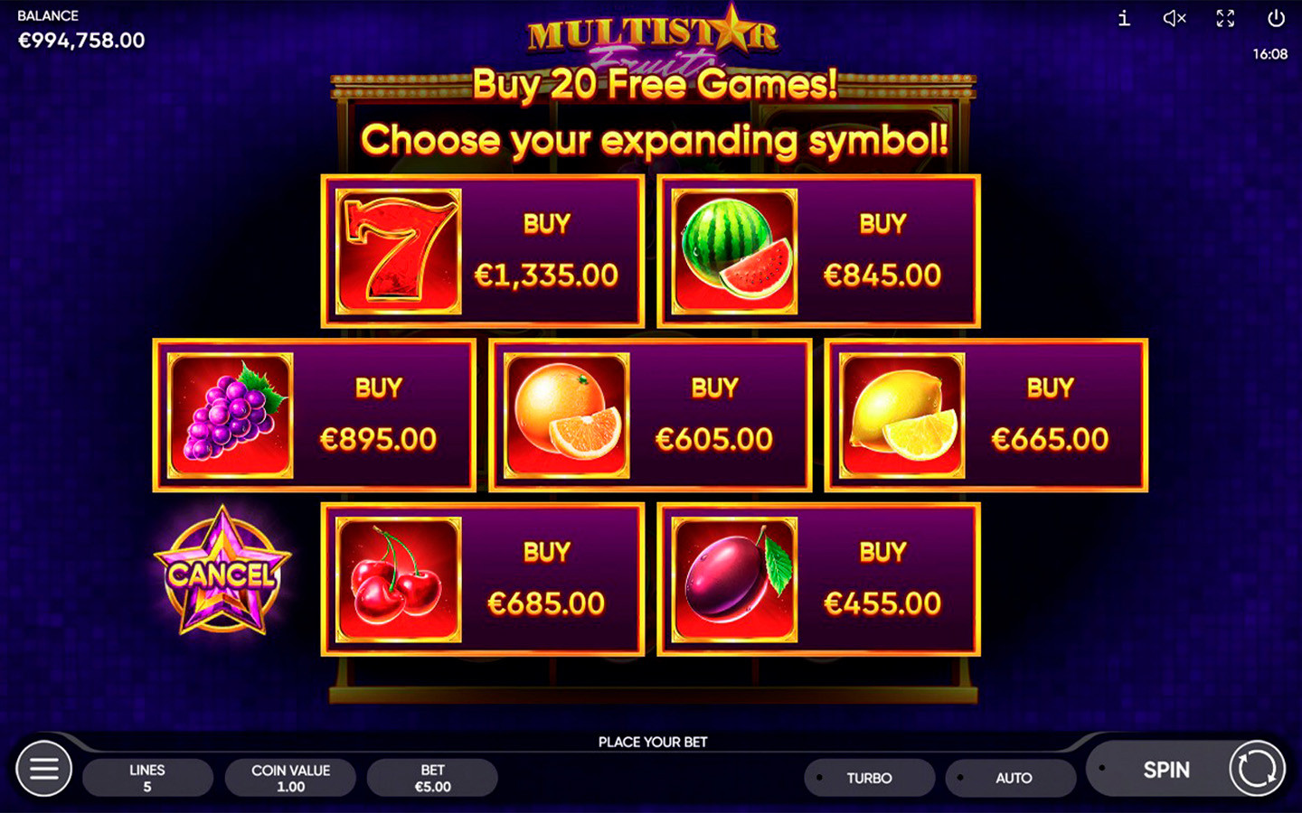 Play Multistar Fruits slot by top casino game developer!